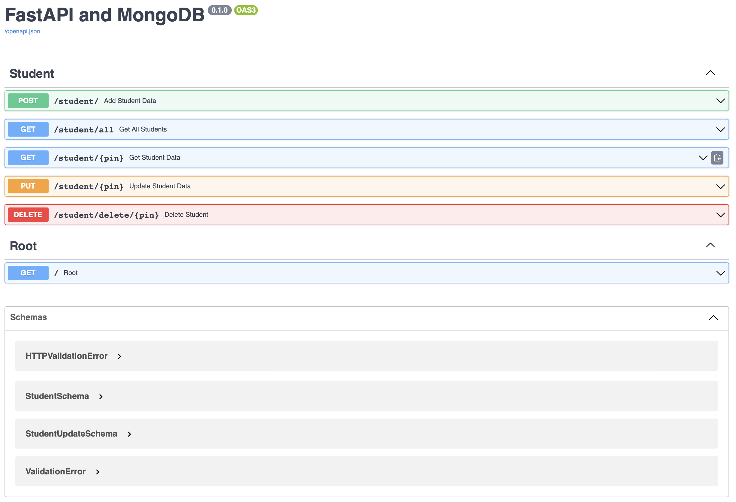 REST API: FastAPI with MongoDB