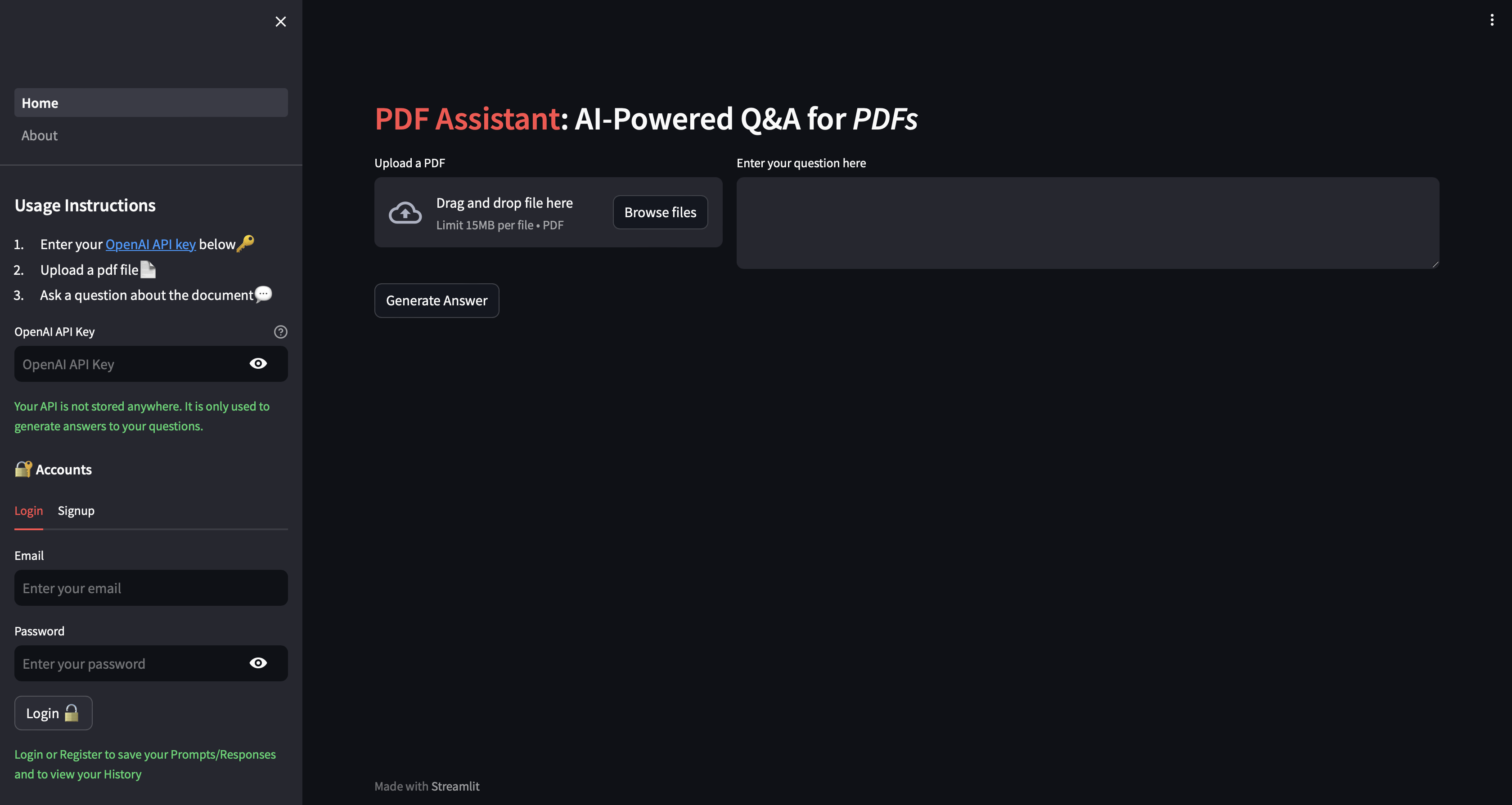 PDF Assistant: AI Powered Q&A for PDFs